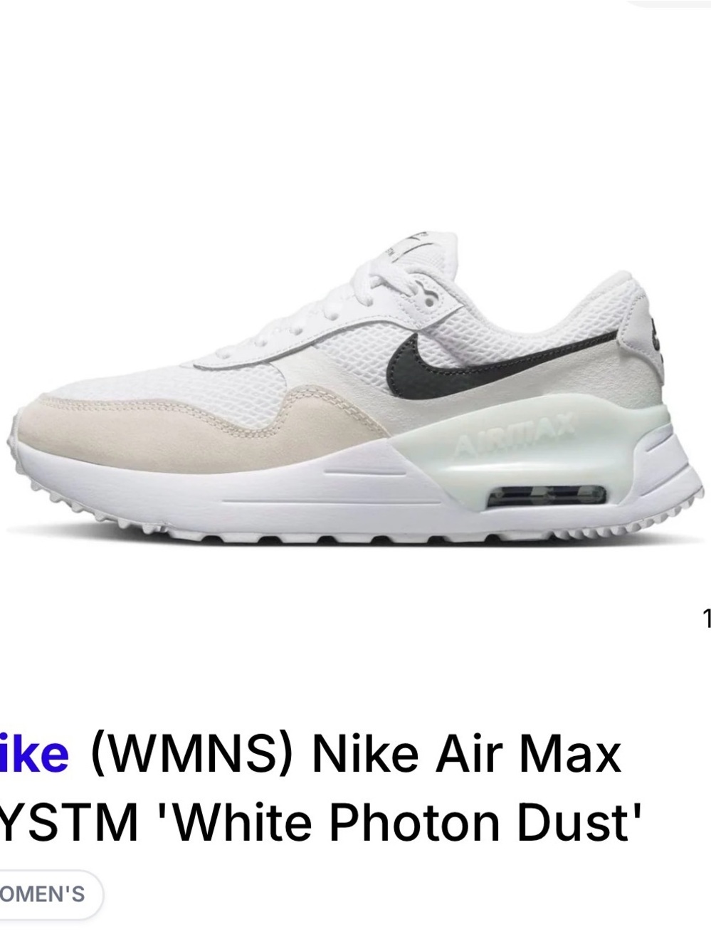 Nike Air Max Women's sneakers- White/Black/Cream
